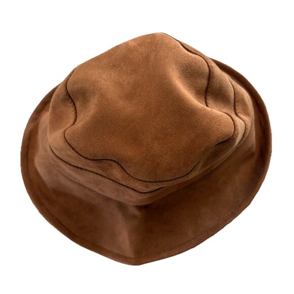 Vintage Women's Brown Suede Bucket Hat Arianna By Howard’s - Picture 2 of 7